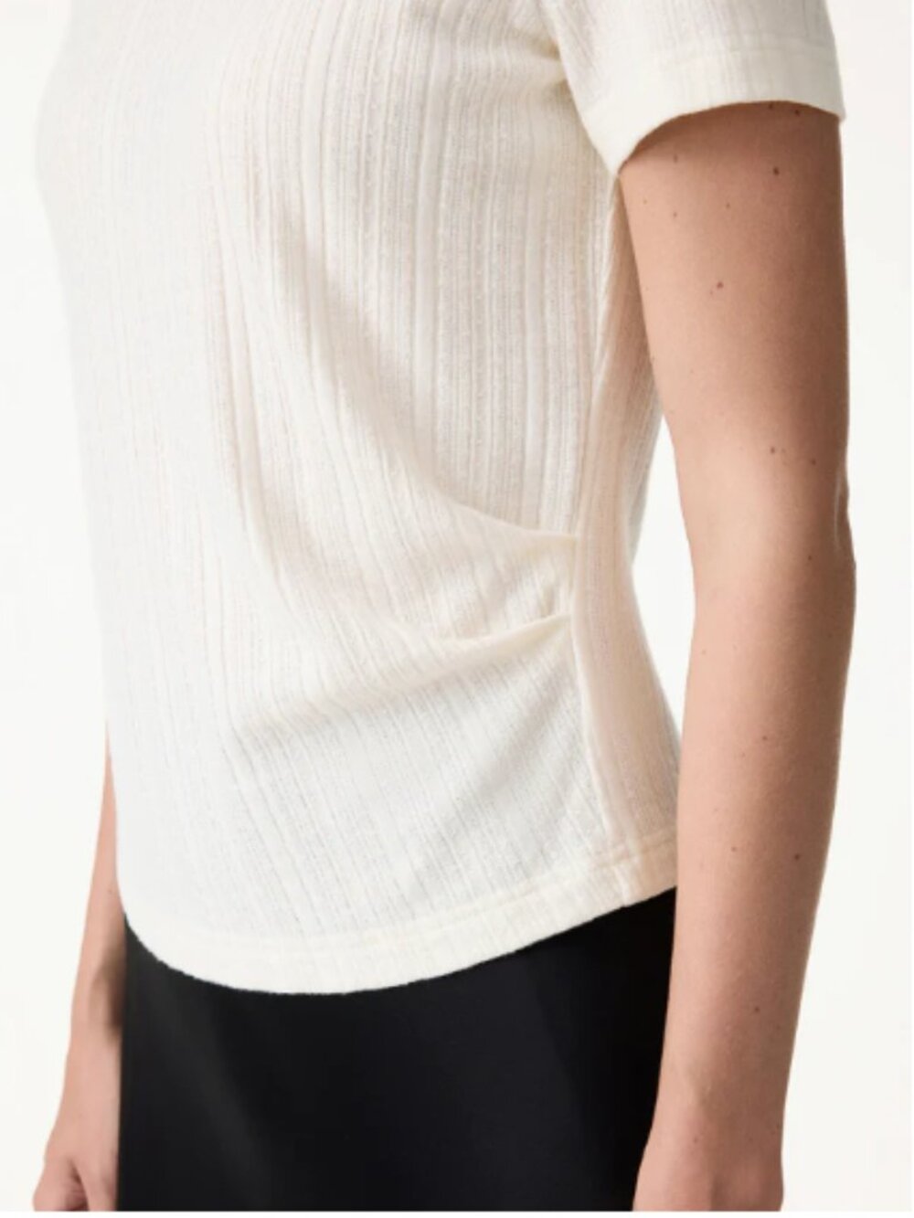 OGL Pointelle Tucked Short Sleeve Summer Tee